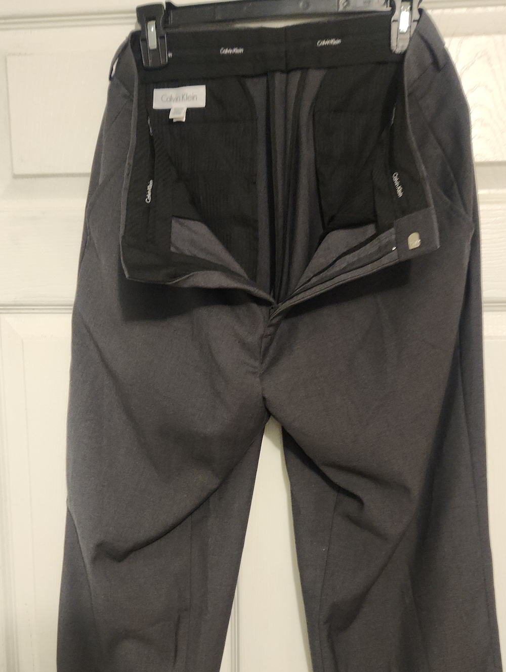 Calvin Klein Men’s Dark Gray Dress Pants - Slim Flat Front